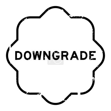 Grunge schwarzes Downgrade Wort Gummidichtung Stempel auf weißem Hintergrund