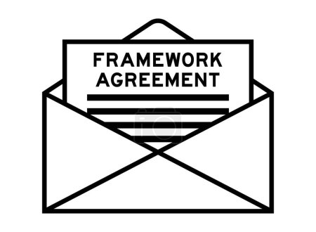 Enveloppe et signature de la lettre avec l'accord-cadre Word comme titre