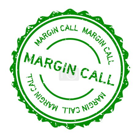 Ilustración de Grunge green margin call word round rubber seal stamp on white background - Imagen libre de derechos