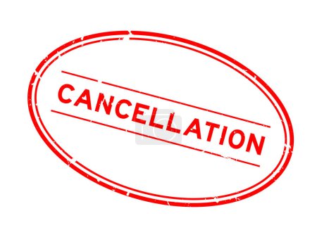 Ilustración de Grunge red cancellation word oval rubber seal stamp on white background - Imagen libre de derechos