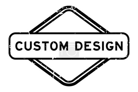 Grunge black custom design word rubber seal stamp on white background