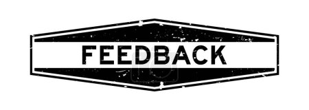 Ilustración de Grunge negro retroalimentación palabra hexágono sello de goma sobre fondo blanco - Imagen libre de derechos