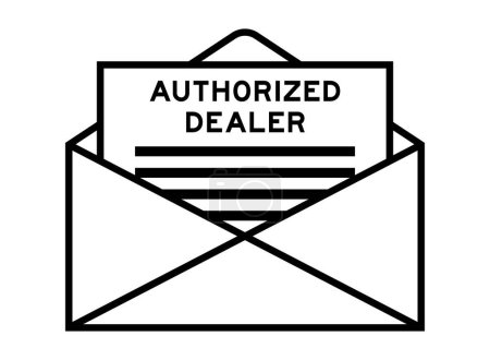 Firma de sobre y carta con palabra distribuidor autorizado como titular