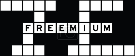 Lettre alphabet en mot freemium sur fond de puzzle de mots croisés