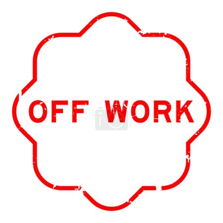 Grunge rot off work word Gummidichtung Stempel auf weißem Hintergrund