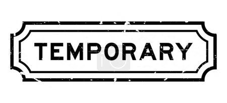 Grunge black temporary word square rubber stamp on white background 