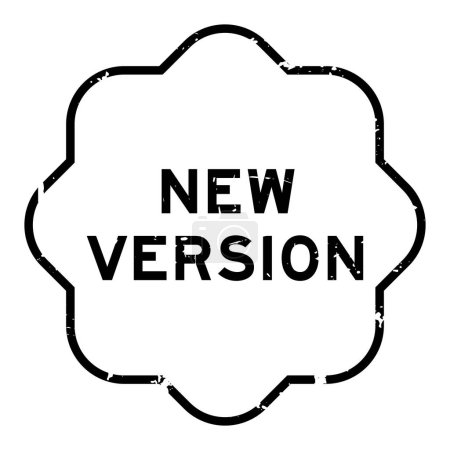 Grunge schwarz neue Version Wort Gummidichtung Stempel auf weißem Hintergrund