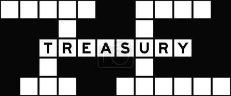 Illustration for Alphabet letter in word treasury on crossword puzzle background - Royalty Free Image