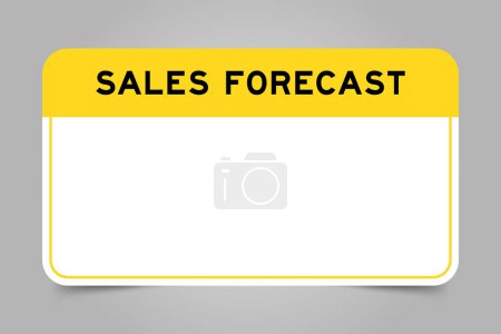 Label banner that have yellow headline with word sales forecast and white copy space, on gray background