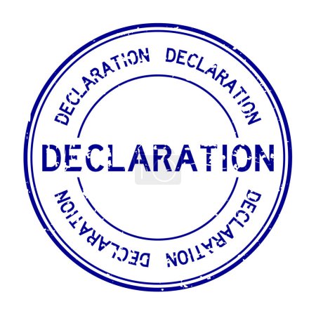 Ilustración de Grunge palabra declaración azul sello de goma redonda sobre fondo blanco - Imagen libre de derechos