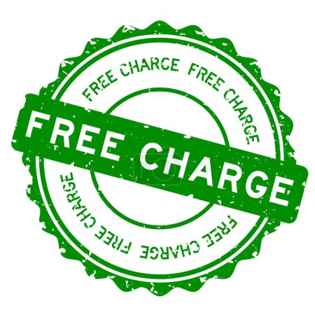 Téléchargez les illustrations : Grunge vert mot de charge gratuit rond tampon de joint en caoutchouc sur fond blanc - en licence libre de droit