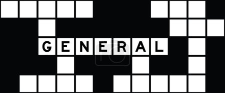 Illustration for Alphabet letter in word general on crossword puzzle background - Royalty Free Image