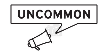 Megaphone icon with speech bubble in word uncommon on white background