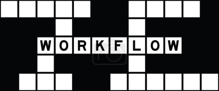 Alphabet-Buchstabe im Word-Workflow auf Kreuzworträtsel-Hintergrund