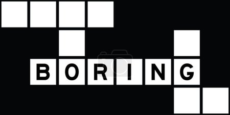 Alphabet lettre en mot ennuyeux sur fond de puzzle de mots croisés