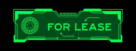 Green color of futuristic hud banner that have word for lease on user interface screen on black background