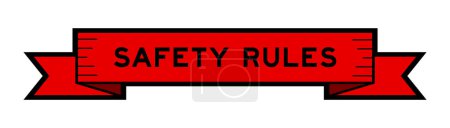 Bandbanner mit Wort Sicherheitsregeln in roter Farbe auf weißem Hintergrund