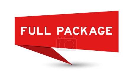 Red color speech banner with word full package on white background
