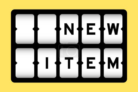 Schwarze Farbe im Wort neues Element auf Schlitzbanner mit gelbem Hintergrund