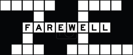 Alphabet Buchstabe in Wort Abschied auf Kreuzworträtsel Hintergrund