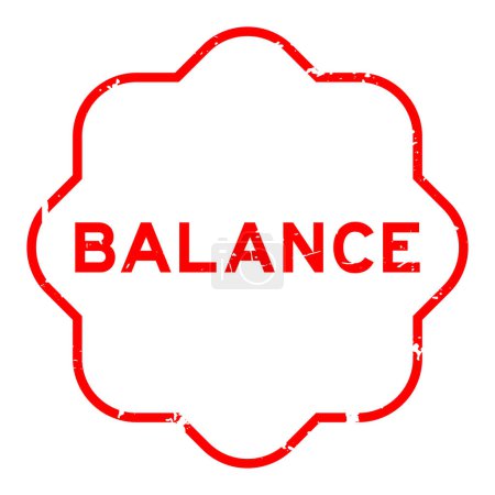 Grunge red balance word rubber seal stamp on white background
