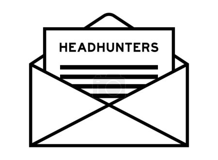 Umschlag und Buchstabenschild mit Wort-Headhunter als Überschrift
