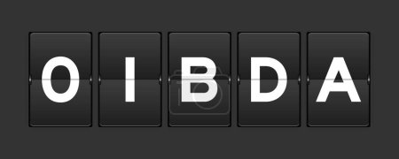 flip board analogique de couleur noire avec le mot OIBDA (Abréviation de