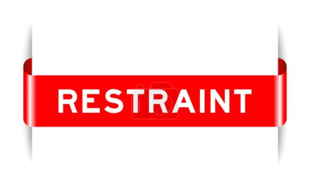 Banner de etiqueta insertado de color rojo con restricción de palabras sobre fondo blanco