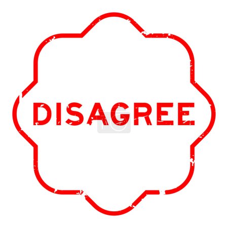 Téléchargez les illustrations : Grunge rouge désaccord mot caoutchouc cachet timbre sur fond blanc - en licence libre de droit