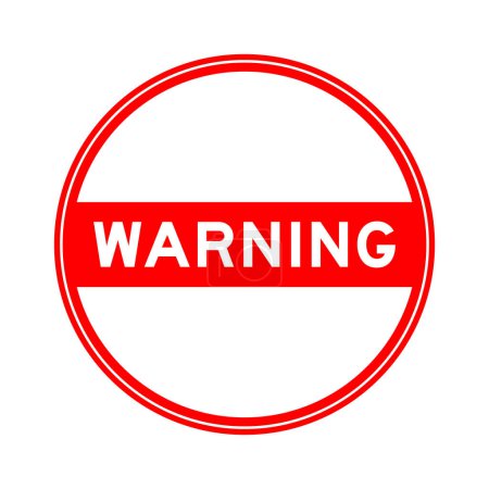 Rote Farbe runde Siegelaufkleber in Wort Warnung auf weißem Hintergrund