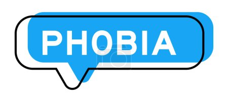 Banner de discurso y tono azul con fobia a las palabras sobre fondo blanco