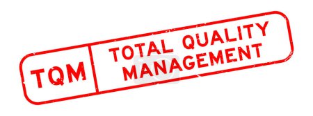 Grunge red TQM total quality management word square rubber seal stamp auf weißem Hintergrund