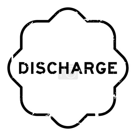 Grunge black discharge word rubber seal stamp on white background