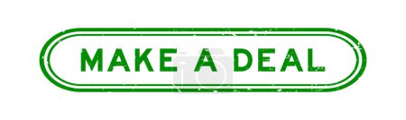 Grunge green make a deal word rubber seal stamp on white background