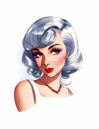 Illustration for Beauty retro sexy young woman - Royalty Free Image