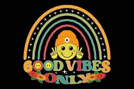Illustration for Retro Good Vibes Only - Royalty Free Image