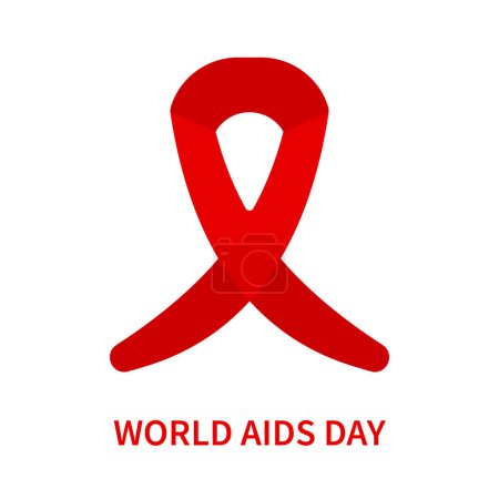 Ilustración de Icono de la cinta del Día Mundial del SIDA. Arco rojo símbolo del síndrome de inmunodeficiencia adquirida. Concepto médico. Ilustración vectorial. - Imagen libre de derechos
