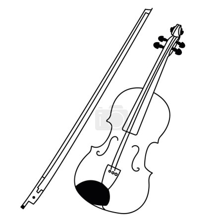Téléchargez les illustrations : Illustration vectorielle d'un violon. Instrument de musique violon vecteur - en licence libre de droit