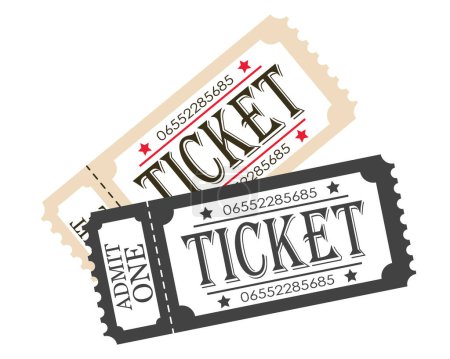 Illustration for Ticket. Vector flat ticket illustration. - Royalty Free Image