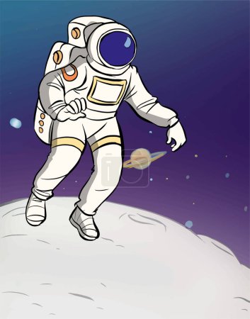 Illustration for Astronaut in space with space planets. - Royalty Free Image