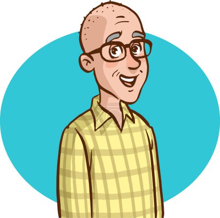 Ilustración de Hombre con gafas con una sonrisa. ilustración vectorial. - Imagen libre de derechos
