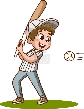 Illustration for Baseball boy playing baseball - Royalty Free Image