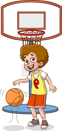 Téléchargez les illustrations : Joueur de basket avec cerceau - en licence libre de droit