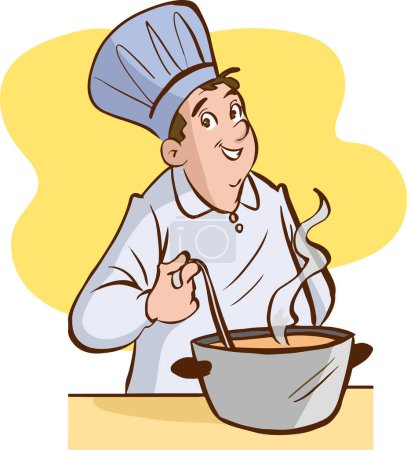 Ilustración de Ilustración de un chef varón feliz - Imagen libre de derechos
