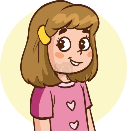 Illustration for Girl cartoon design, girl expression cute people avatar and emoticon theme vector illustration - Royalty Free Image
