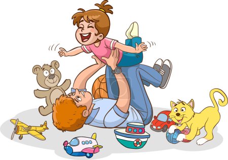 Illustration for Illustration of a family with children - Royalty Free Image