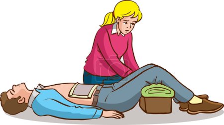 Illustration for First aid response in case of accident - Royalty Free Image