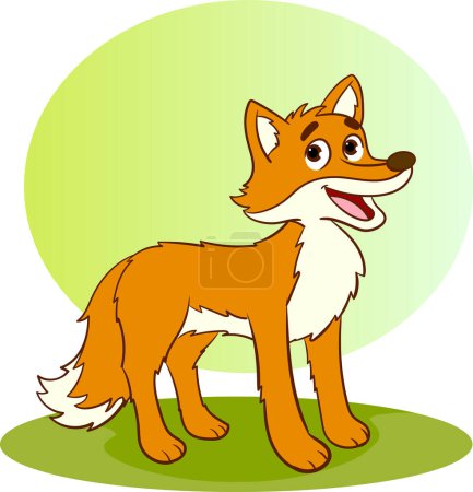 Illustration for Cartoon red fox on white background - Royalty Free Image
