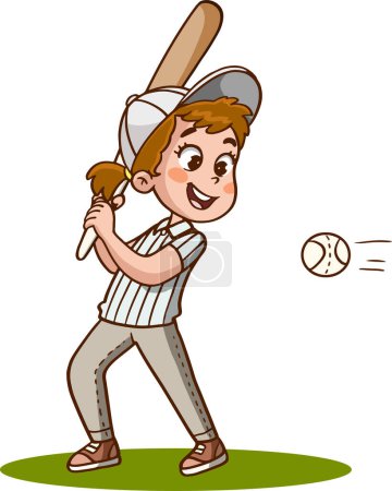 Ilustración de Jugador de béisbol con bate - Imagen libre de derechos