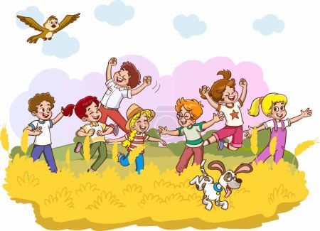 Illustration for Cartoon illustration of a group of kids - Royalty Free Image